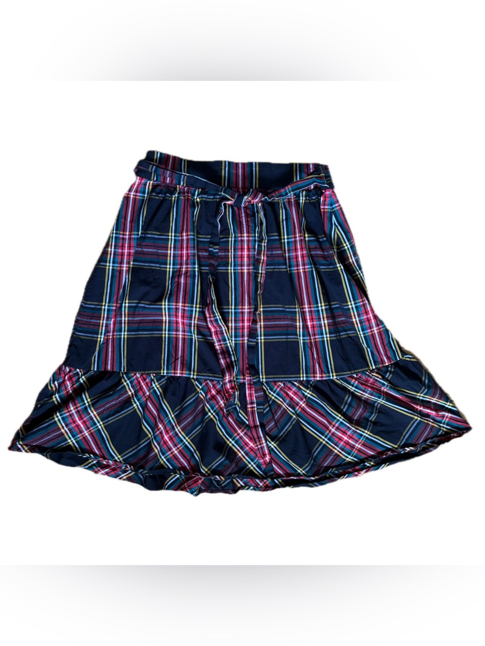 J Crew Big Bow Plaid Midi Skirt Size 10 May Fit Sz 8 A Line Retro Preppy Twee